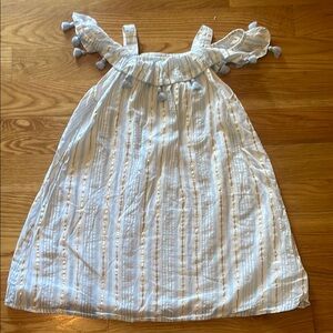 Charming White and Blue Kids Dress